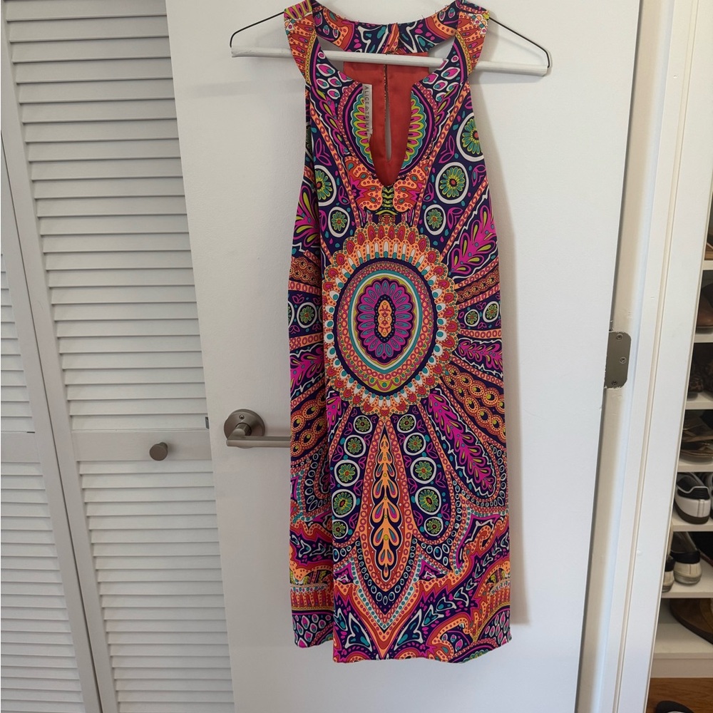 Vibrant Alice & Trixie Silk Multicolor Paisley Sleeveless Dress